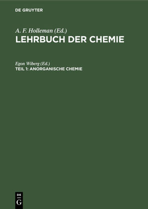 Lehrbuch der Chemie / Anorganische Chemie von Wiberg,  Egon