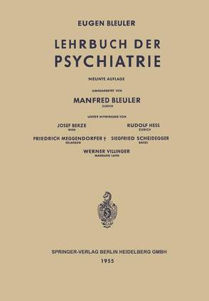 Lehrbuch der Psychiatrie von Bleuler,  Eugen, Bleuler,  Manfred