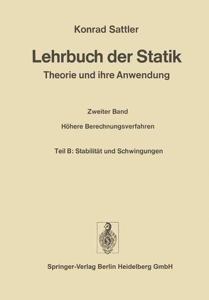 Lehrbuch der Statik von Sattler,  Konrad