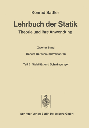 Lehrbuch der Statik von Sattler,  Konrad