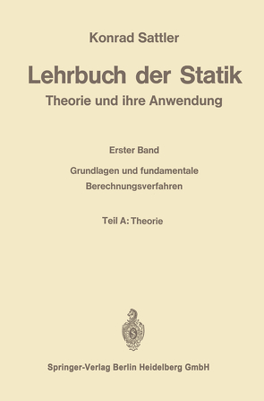 Lehrbuch der Statik von Sattler,  Konrad