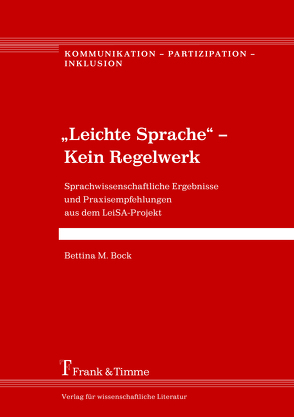 „Leichte Sprache“ – Kein Regelwerk von Bock,  Bettina M.