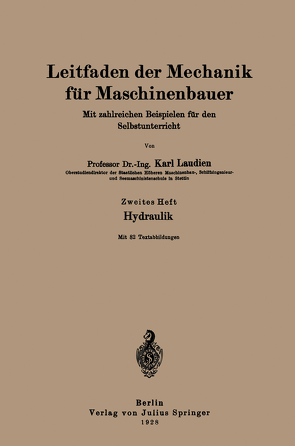 Leitfaden der Mechanik für Maschinenbauer von Laudien,  Karl