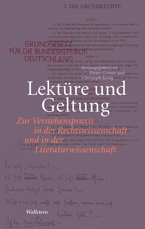 Lektüre und Geltung von Grimm,  Dieter, Koenig,  Christoph