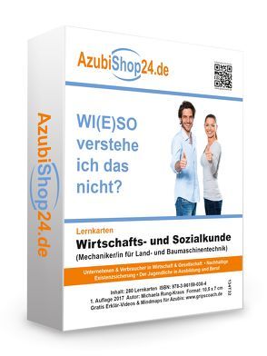 Lernkarten Wirtschafts- und Sozialkunde Mechaniker / Mechanikerin für Land- und Baumaschinentechnik Prüfungsvorbereitung Mechaniker von Rung-Kraus,  Michaela