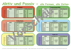 Lernposter Aktiv und Passiv – alle Formen, alle Zeiten von Fant,  Doreen