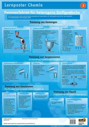 Lernposter Chemie 2: Trennverfahren heterogener Stoffe von Radler,  Werner