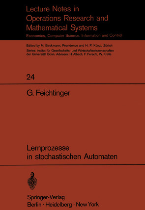 Lernprozesse in stochastischen Automaten von Feichtinger,  Gustav