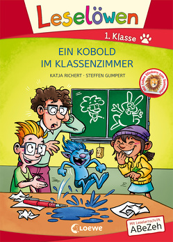 Leselöwen 1. Klasse – Ein Kobold im Klassenzimmer (Großbuchstabenausgabe) von Gumpert,  Steffen, Richert,  Katja