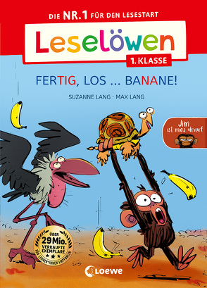 Leselöwen 1. Klasse – Jim ist mies drauf – Fertig, los … Banane! (Großbuchstaben) von Jüngert,  Pia, Lang,  Max, Lang,  Suzanne