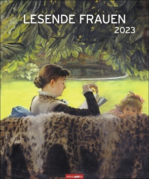 Lesende Frauen Edition Kalender 2023. Kunstvoller Wandkalender mit zauberhaften Bildern von lesenden Frauen. Großer Kunst-Kalender 2023 XXL. 46×55 cm. Hochformat von Weingarten