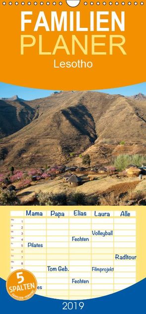 Lesotho – Familienplaner hoch (Wandkalender 2019 , 21 cm x 45 cm, hoch) von Scholz,  Frauke