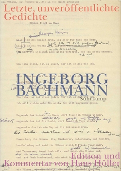 Letzte, unveröffentlichte Gedichte von Bachmann,  Ingeborg, Hoeller,  Hans