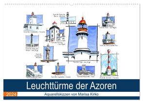 Leuchttürme der Azoren (Wandkalender 2024 DIN A2 quer), CALVENDO Monatskalender von Kirko,  Marisa