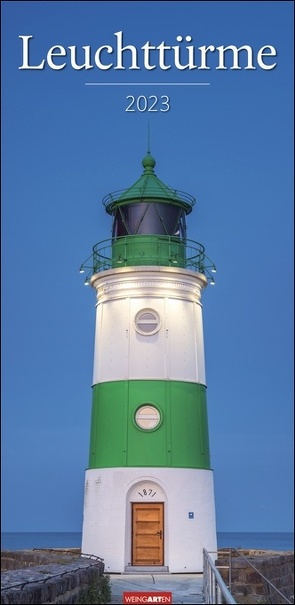 Leuchttürme Kalender 2023. Langer Bild-Kalender mit 12 spektakulären Fotos. Wandkalender XXL 2023. Vertikaler Kalender mit atemberaubenden Leuchtturm-Fotografien. 33×68 cm. von Ebelt,  Thomas, Weingarten