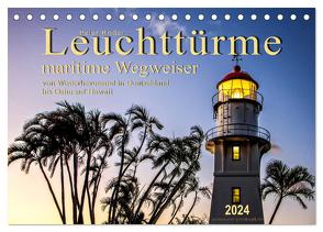 Leuchttürme – maritime Wegweiser (Tischkalender 2024 DIN A5 quer), CALVENDO Monatskalender von Roder,  Peter