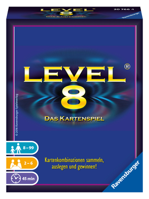 Ravensburger 20766 – Level 8, Kartenspiel ab 8 Jahren, Gesellschaftsspiel für 2-6 Spieler, Familienspiel, Zahlenfolge