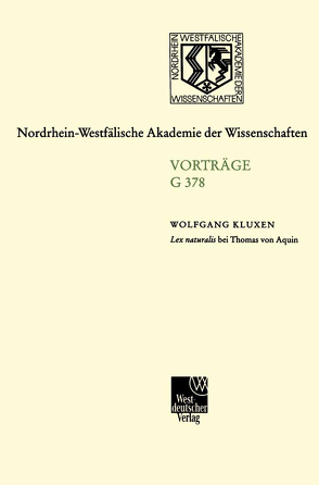 Lex naturalis bei Thomas von Aquin von Kluxen,  Wolfgang