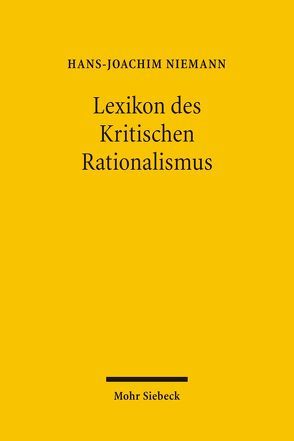 Lexikon des Kritischen Rationalismus von Niemann,  Hans-Joachim