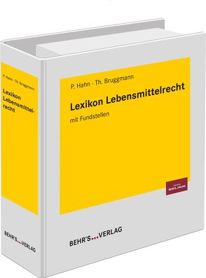 Lexikon Lebensmittelrecht mit Fundstellenliste von Bruggmann,  Thomas, Hahn,  Peter