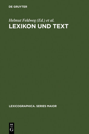 Lexikon und Text von Feldweg,  Helmut, Hinrichs,  Erhard W.