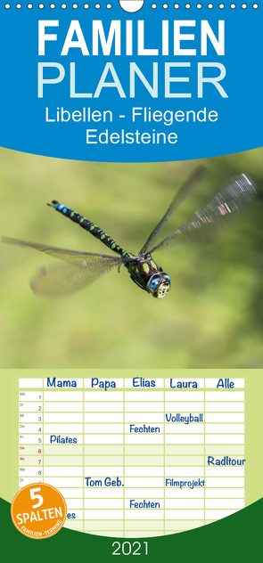 Libellen – Fliegende Edelsteine – Familienplaner hoch (Wandkalender 2021 , 21 cm x 45 cm, hoch) von Lippmann,  Andreas