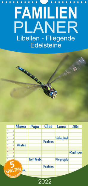 Libellen – Fliegende Edelsteine – Familienplaner hoch (Wandkalender 2022 , 21 cm x 45 cm, hoch) von Lippmann,  Andreas