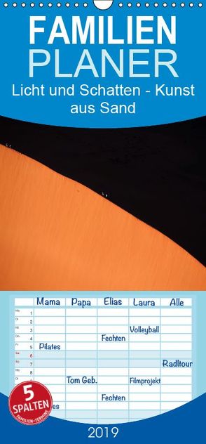 Licht und Schatten – Kunst aus Sand – Familienplaner hoch (Wandkalender 2019 , 21 cm x 45 cm, hoch) von und Michael Herzog,  Yvonne