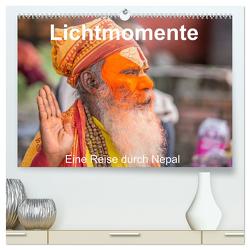 Lichtmomente – Eine Reise durch Nepal (hochwertiger Premium Wandkalender 2024 DIN A2 quer), Kunstdruck in Hochglanz von Kraft,  Saskia