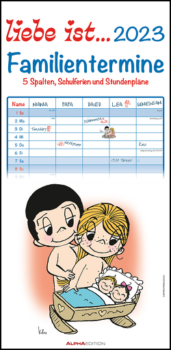 liebe ist… 2023 Familienplaner – Familien-Timer – Termin-Planer – Kinder-Kalender – Familien-Kalender – 22×45 von Casali,  Kim