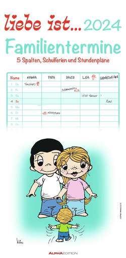 liebe ist… 2024 Familienplaner – Familien-Timer – Termin-Planer – Kinder-Kalender – Familien-Kalender – 22×45