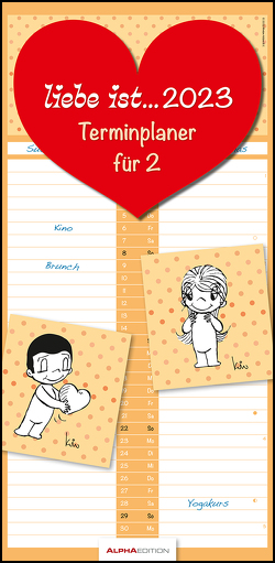 liebe ist… Terminplaner für 2 2023 – Familien-Timer – Termin-Planer – Paar-Kalender – Familien-Kalender – 22×45 von Casali,  Kim