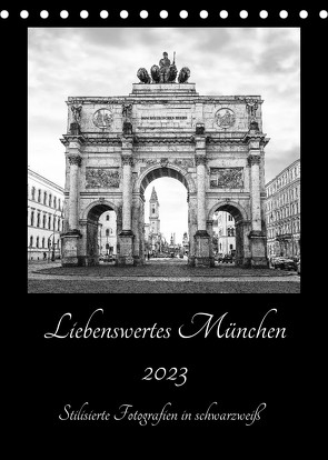 Liebenswertes München – Stilisierte Fotografien in schwarzweiß (Tischkalender 2023 DIN A5 hoch) von SusaZoom