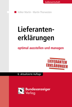 Lieferantenerklärungen von Martin,  Volker, Thorwesten,  Martin