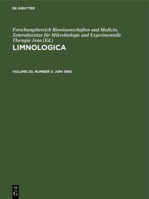 Limnologica / Juni 1990 von Akademie der Wissenschaften der DDR