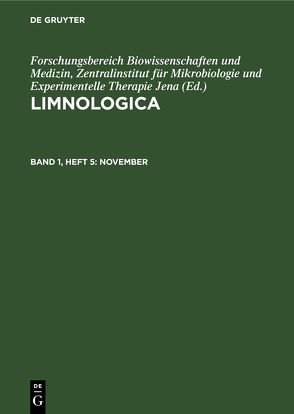 Limnologica / November von Akademie der Wissenschaften der DDR