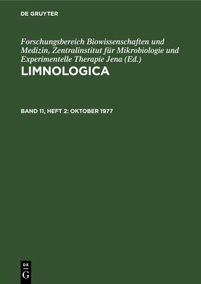 Limnologica / Oktober 1977 von Akademie der Wissenschaften der DDR