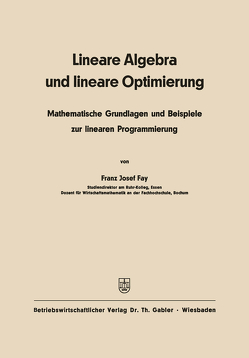 Lineare Algebra und lineare Optimierung von Fay,  Franz Josef