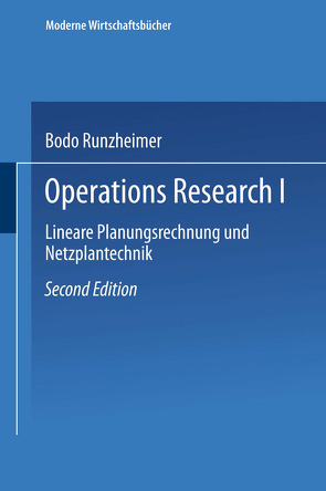 Lineare Planungsrechnung und Netzplantechnik von Runzheimer,  Bodo