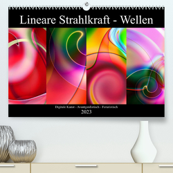 Lineare Strahlkraft – Wellen, Digitale Kunst (Premium, hochwertiger DIN A2 Wandkalender 2023, Kunstdruck in Hochglanz) von ClaudiaG