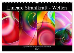 Lineare Strahlkraft – Wellen, Digitale Kunst (Wandkalender 2024 DIN A3 quer), CALVENDO Monatskalender von ClaudiaG,  ClaudiaG