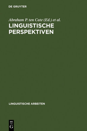 Linguistische Perspektiven von Cate,  Abraham P ten, Jordens,  Peter