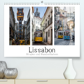 Lissabon – Straßen- & Standseilbahnen (Premium, hochwertiger DIN A2 Wandkalender 2023, Kunstdruck in Hochglanz) von Herm,  Olaf