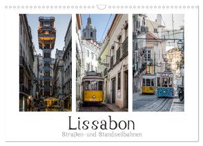 Lissabon – Straßen- & Standseilbahnen (Wandkalender 2024 DIN A3 quer), CALVENDO Monatskalender von Herm,  Olaf