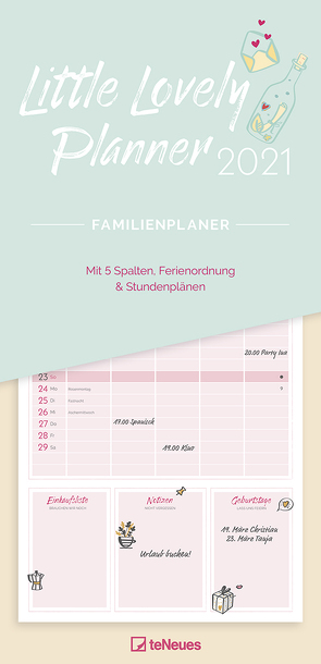 Little Lovely Planner 2021 Familienplaner – Familien-Timer – Termin-Planer – Kinder-Kalender – Familien-Kalender – 22×45