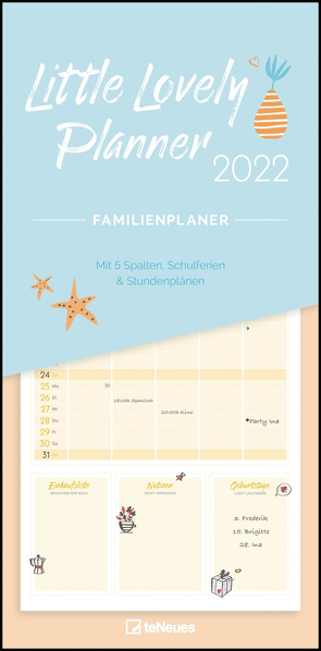 Little Lovely Planner 2022 Familienplaner – Familien-Timer – Termin-Planer – Kinder-Kalender – Familien-Kalender – 22×45