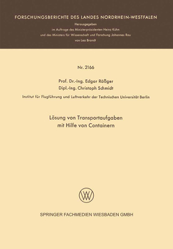 Lösung von Transportaufgaben mit Hilfe von Containern von Rößger,  Edgar, Schmidt,  Christoph