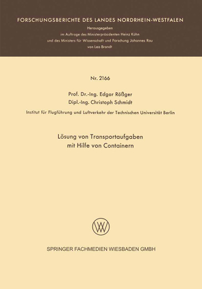 Lösung von Transportaufgaben mit Hilfe von Containern von Rößger,  Edgar, Schmidt,  Christoph