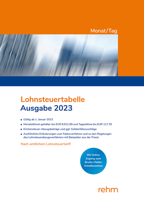 Lohnsteuertabelle Monat/Tag 2023