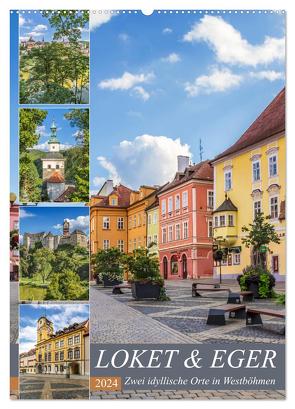 LOKET UND EGER Zwei idyllische Orte in Westböhmen (Wandkalender 2024 DIN A2 hoch), CALVENDO Monatskalender von Viola,  Melanie